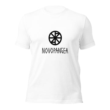 NOVOPANGEA WHITE T-SHIRT WITH SEAL AND WORDMARK